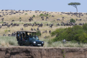 safari vehicle in the masai mara national reserve