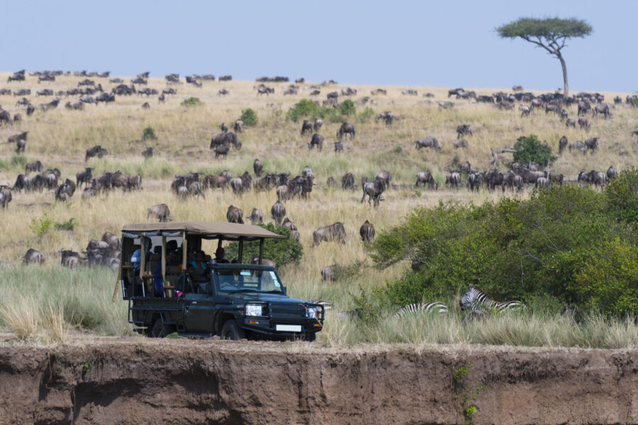 safari vehicle in the masai mara national reserve